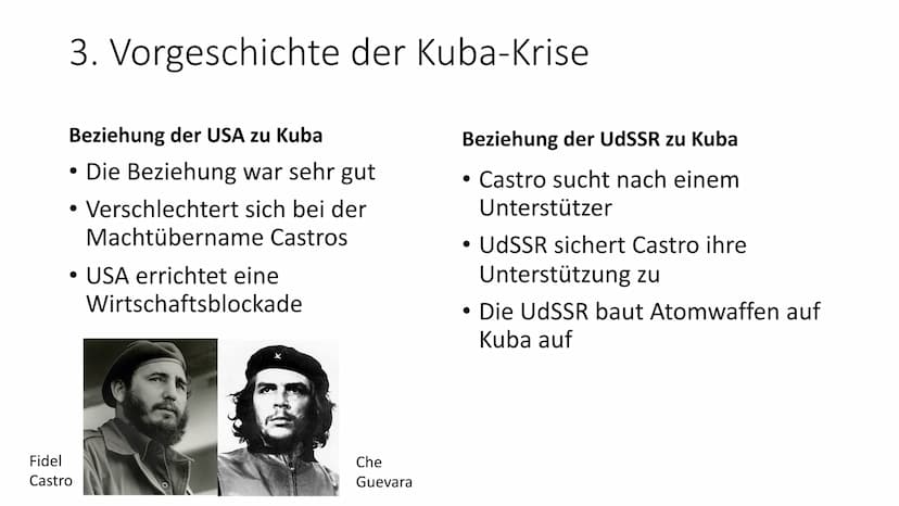 Die Kuba-Krise
Die Kuba-Krise ist eine Auseinandersetzung, zwischen den Supermächten USA und UdSSR im
Rahmen des Kalten Krieges. Sie spielte