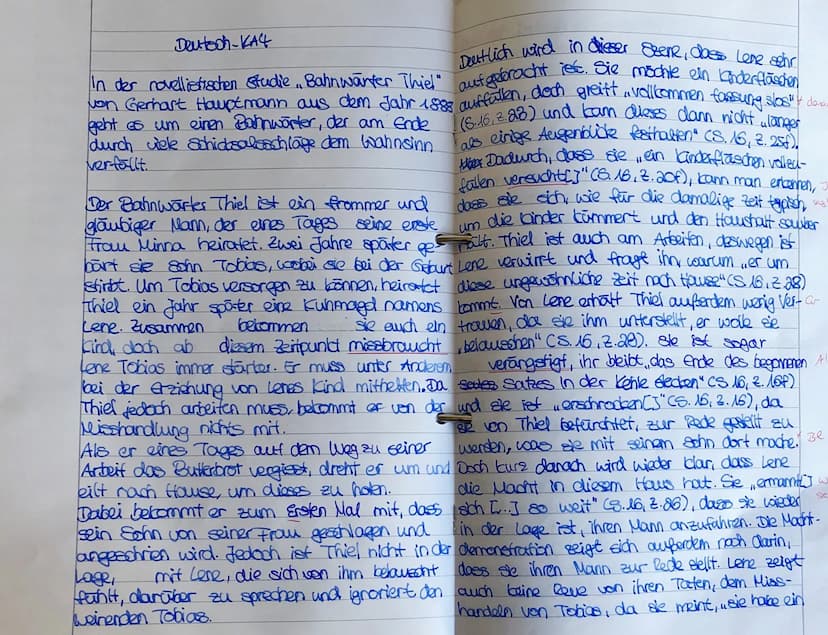 Textstelle:
,,In diesem Augenblick öffnete Thiel die Tür des Wohnzimmers, weshalb der erschrockenen Frau das
Ende des begonnenen Satzes in d