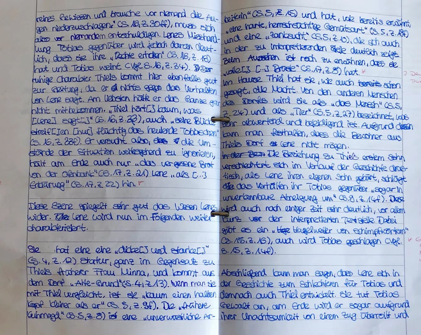 Textstelle:
,,In diesem Augenblick öffnete Thiel die Tür des Wohnzimmers, weshalb der erschrockenen Frau das
Ende des begonnenen Satzes in d