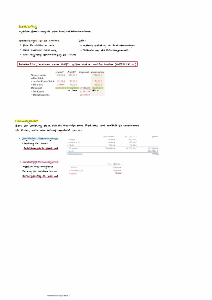 (2) Teilkostenrechnung
Sonntag, 10. April 2022 10:13
TEILKOSTENRECHNUNG
Bei der Teilkostenrechnung unterscheidet man zwischen variablen und 