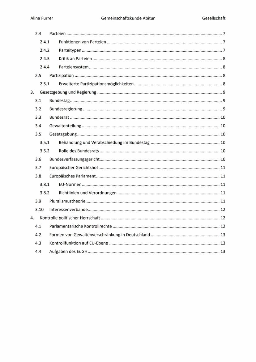 Alina Furrer
Gemeinschaftskunde Abitur
Gesellschaft
1.2.2
1.2.3
1.3
1.4
1.5
Abitur Zusammenfassung Politische Systeme
Inhaltsverzeichnis
1.
