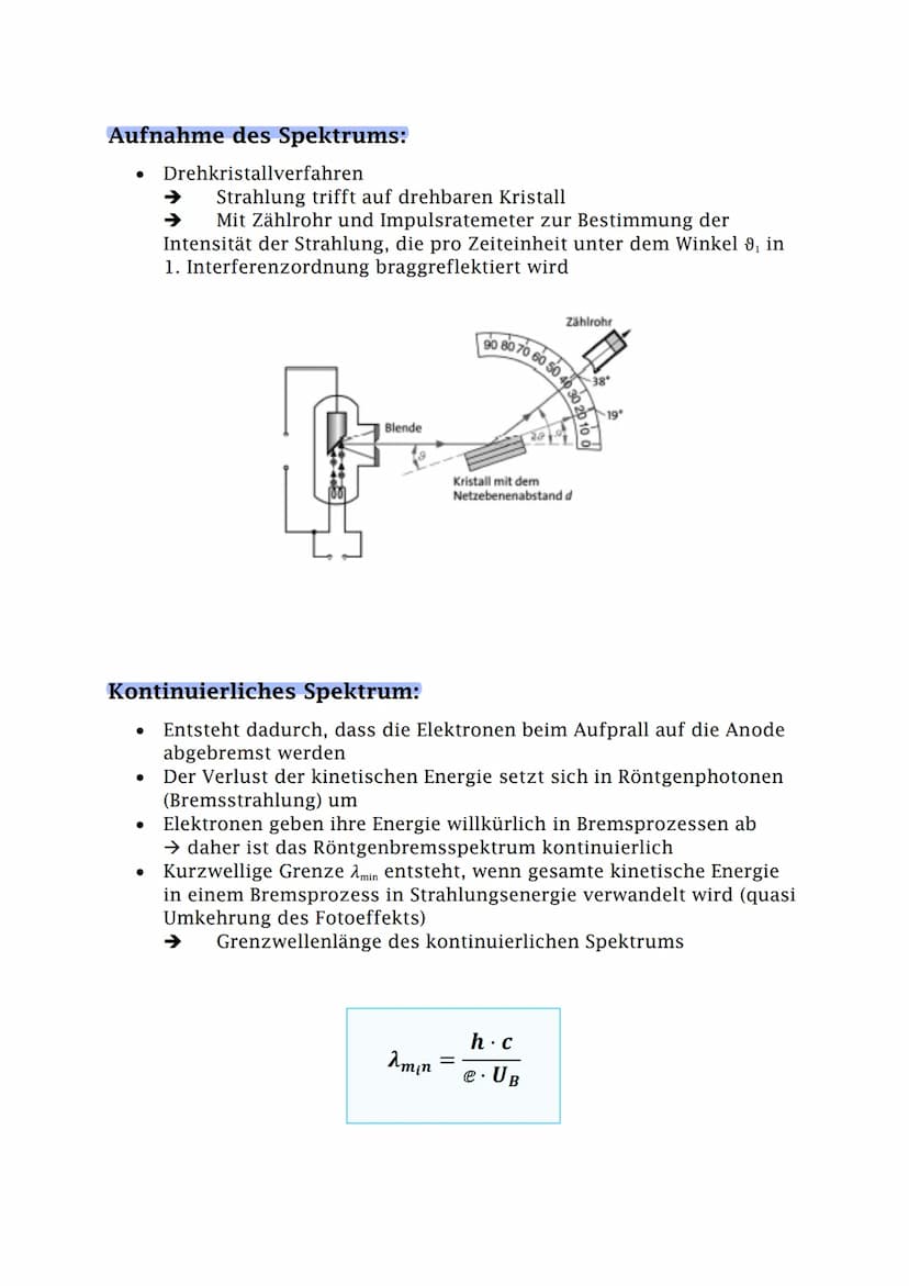 Skizze:
Beschleunigungsspannung UB
evakuierte Glasröhre
●
●
Röntgenstrahlung
●
O+
Anode
Röntgenstrahlung
Erzeugung von Röntgenstrahlung:
Dur