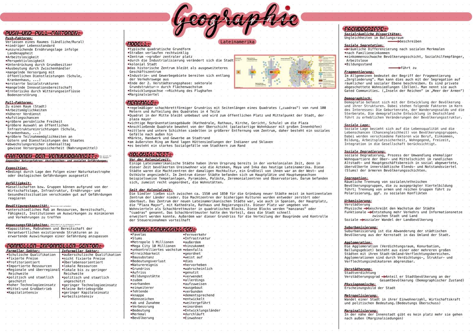 PUSH-UND PULL-FAKTOREN:
Push-Faktoren:
Verlassen eines Raumes (Ländliche/Rural)
niedriger Lebensstandard
⚫unzureichende Ernährungslage infol