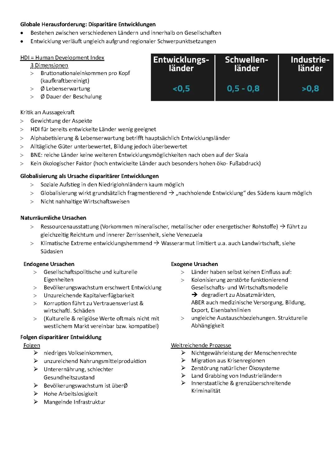 Disparitäre Entwicklung