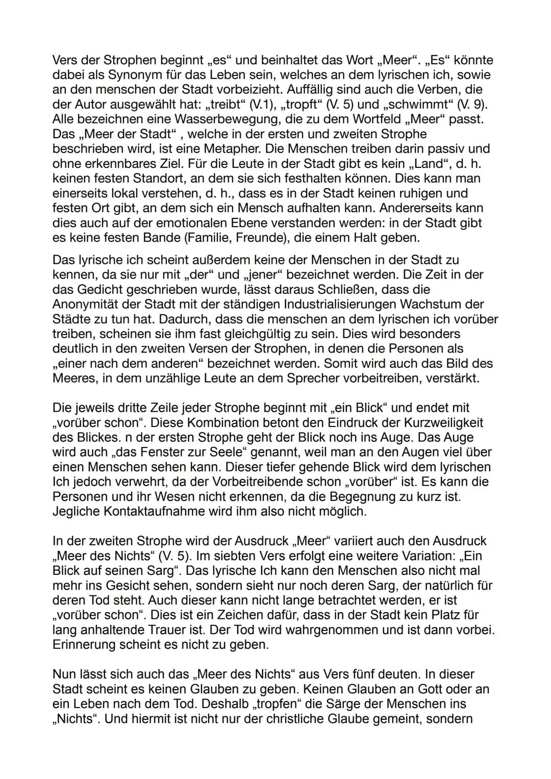 Gedichtanalyse: In einer großen Stadt
Das Gedicht ,,In einer großen Stadt" von Detlev Liliencron wurde um 1890
geschrieben und thematisiert 
