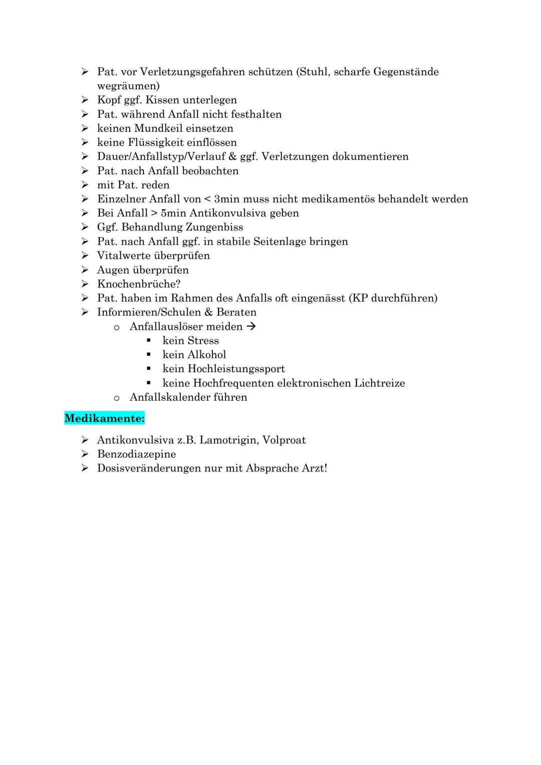Definition epileptischer Anfall & Epilepsie:
Epileptischer Anfall ist eine vorrübergehende Funktionsstörung des ZNS,
mit gleichzeitiger Entl