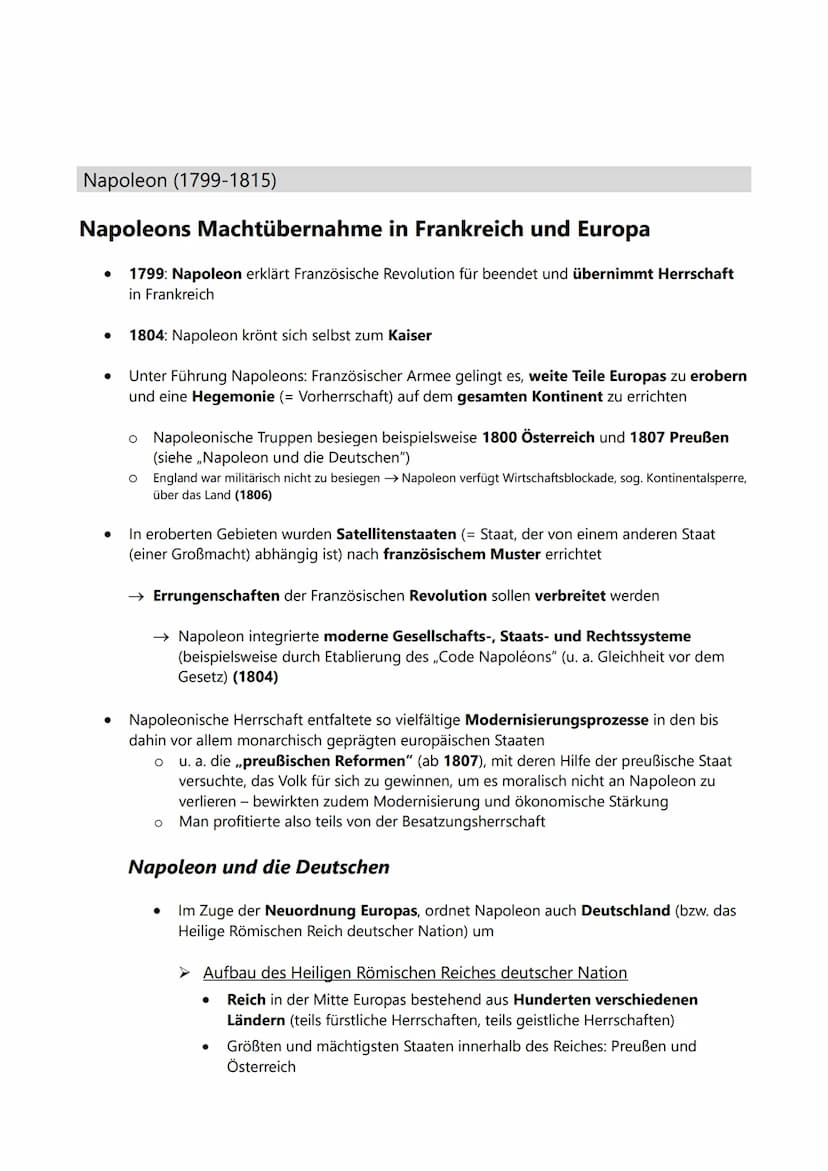 NAPOLEON IN
DEUTSCHLAND
Französische Hegemonie in Europa,
Befreiungskriege, Aufkommen des nationalen
Bewusstseins in Deutschland
Etienne
25.
