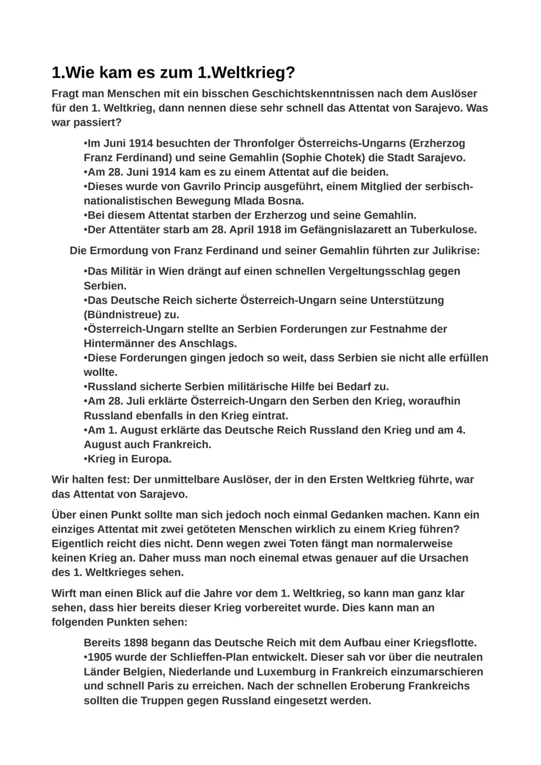 Name, Vorname:Shirzai, Amir
Aufsatz 1 Weltkrieg:
Gliederung:
1.Wie kam es zum 1. Weltkrieg?
2. Was war der Anlass für den 1. Weltkrieg?
3.We