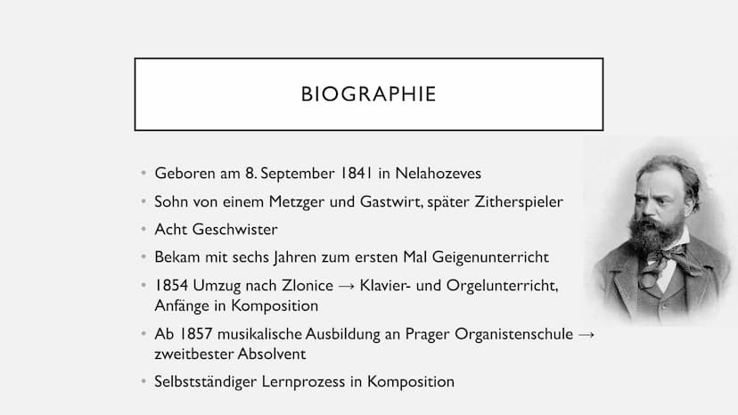 ANTONÍN
DVOŘÁK
1841
1904
He
ANTONIN DVOŘÁK ANTONÍN DVOŘÁK
Und seine Sinfonie aus der neuen Welt 1. Biographie
2. Sinfonie aus der neuen Welt