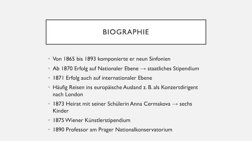 ANTONÍN
DVOŘÁK
1841
1904
He
ANTONIN DVOŘÁK ANTONÍN DVOŘÁK
Und seine Sinfonie aus der neuen Welt 1. Biographie
2. Sinfonie aus der neuen Welt
