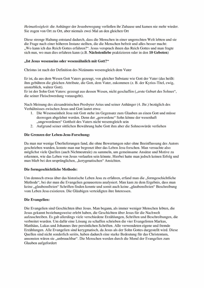 Mündliche Prüfung katholische Religion am 27.05.2022
Christologie:
Innerhalb der Theologie unterscheidet man zwischen dem ,,Historischen" Je