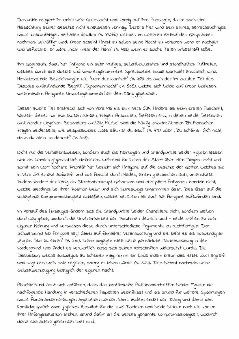 Szenenanalyse
Dialog zwischen Kreon und Antigone
Das Theater ist ein ausschlaggebender Bestandteil der griechischen Antike und spielt zu der