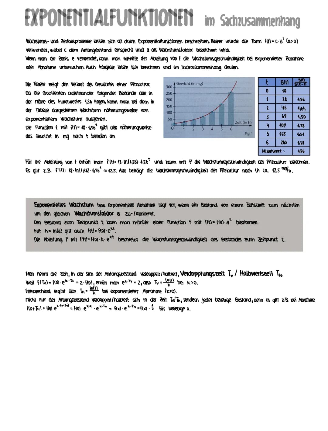 Exponentialfunktionen im Sachzusammenhang