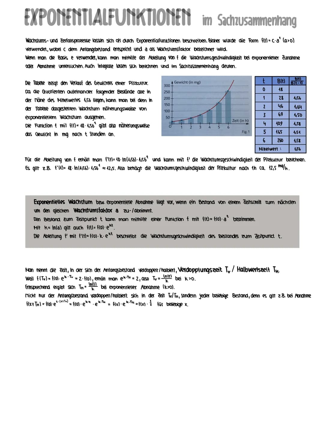 EXPONENTIALFUNKTIONEN im Sachzusammenhang
Wachstums- und Zerfallsprozesse lassen sich oft durch Exponentialfunktionen beschreiben. Bisher wu