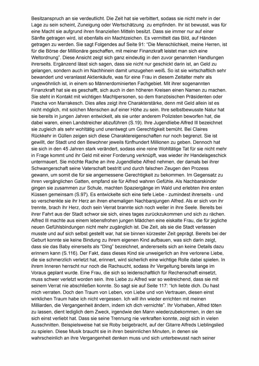 Charakterisierung zu Claire Zachanassian
Das Drama "Der Besuch der alten Dame" von Friedrich Dürrenmatt handelt von der alten
und sehr wohlh