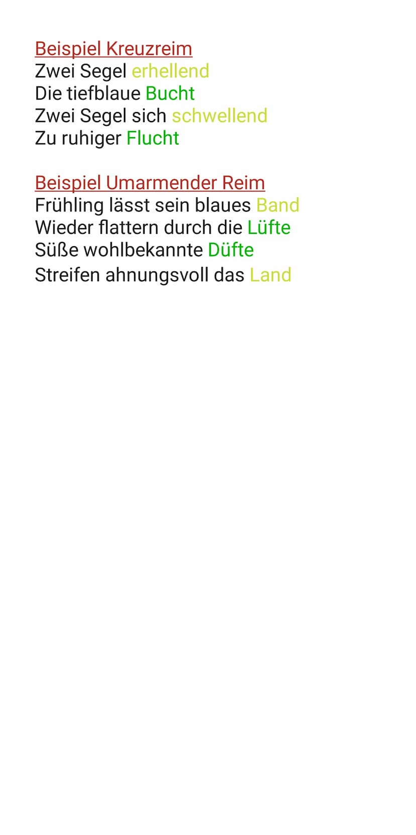 Die Form von Gedichten untersuchen
Vers: Als Vers bezeichnet man die Zeile
eines Gedichtes.
der sich
Strophe: Als Strophe bezeichnet man
ein