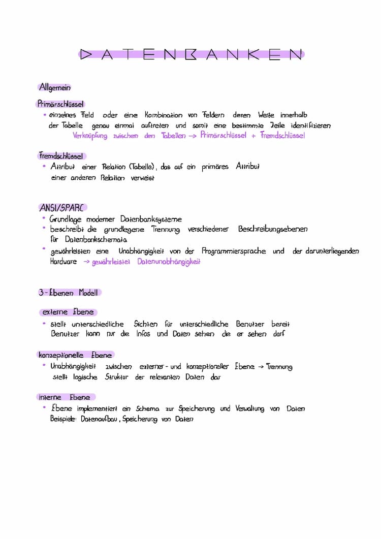 Know Datenbanken - Lernzettel thumbnail