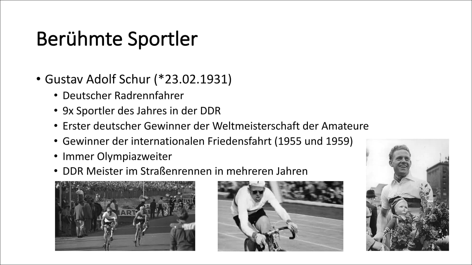 CO
Sport in der DDR
Madita & Marlene Inhaltsverzeichnis
Bedeutung des Sports in der DDR
• Sportarten
●
• Berühmte Sportler
• Jugendsport DDR