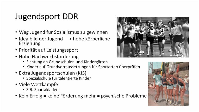 CO
Sport in der DDR
Madita & Marlene Inhaltsverzeichnis
Bedeutung des Sports in der DDR
• Sportarten
●
• Berühmte Sportler
• Jugendsport DDR