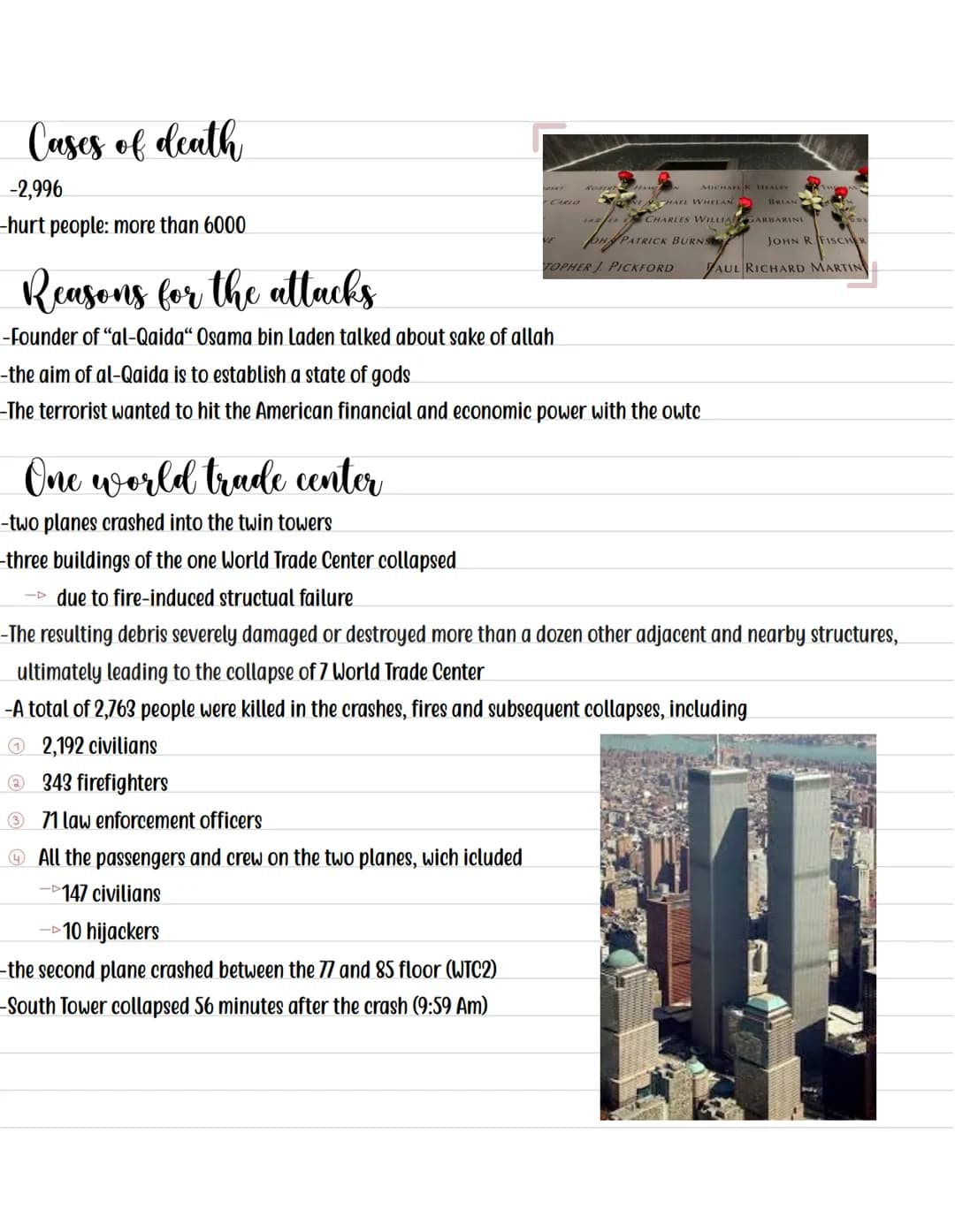 9/11/2001
When: on the morning of Tuesday, September 11, 2001
Where: New York - twin towers,
What: ist was a series of four coordinated terr