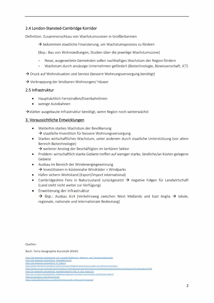 East Anglia - eine Wachstumsregion?
1.Vergangenheit:
● Herstellung von Wolle/Wollprodukten
● Landwirtschaft + Schafzucht
● Großflächiger Anb