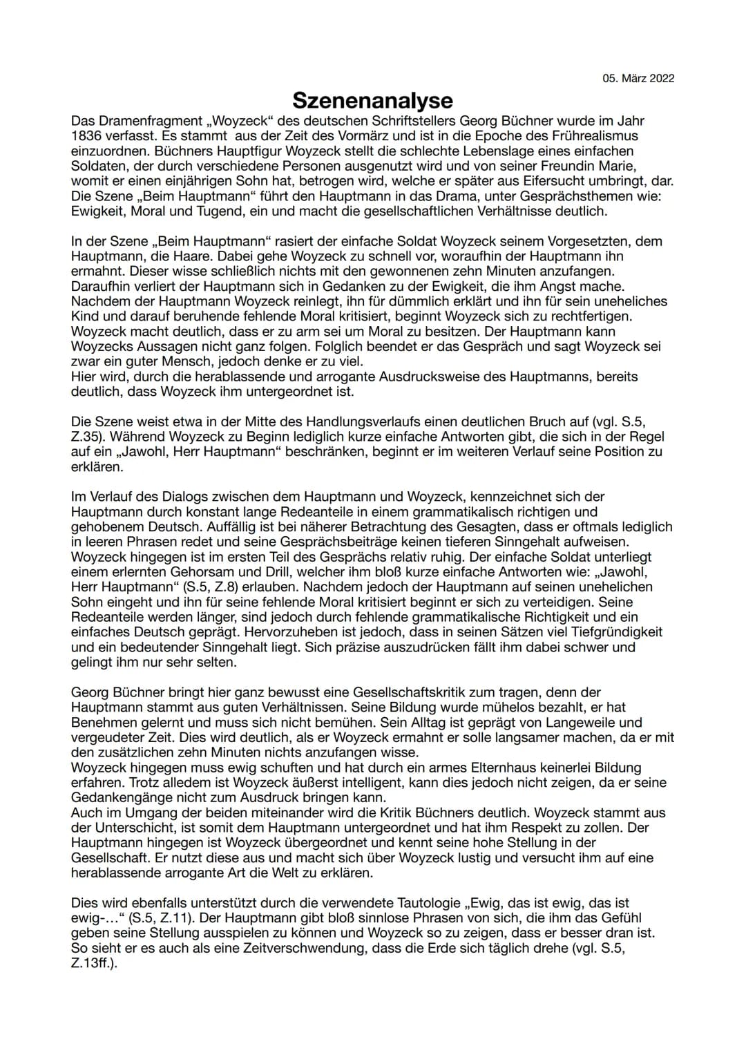 Szenenanalyse
Analysieren Sie die ,,Doktorszene". Berücksichtigen Sie dabei neben Form und Inhalt
auch das Wissenschaftsverständnis sowie da