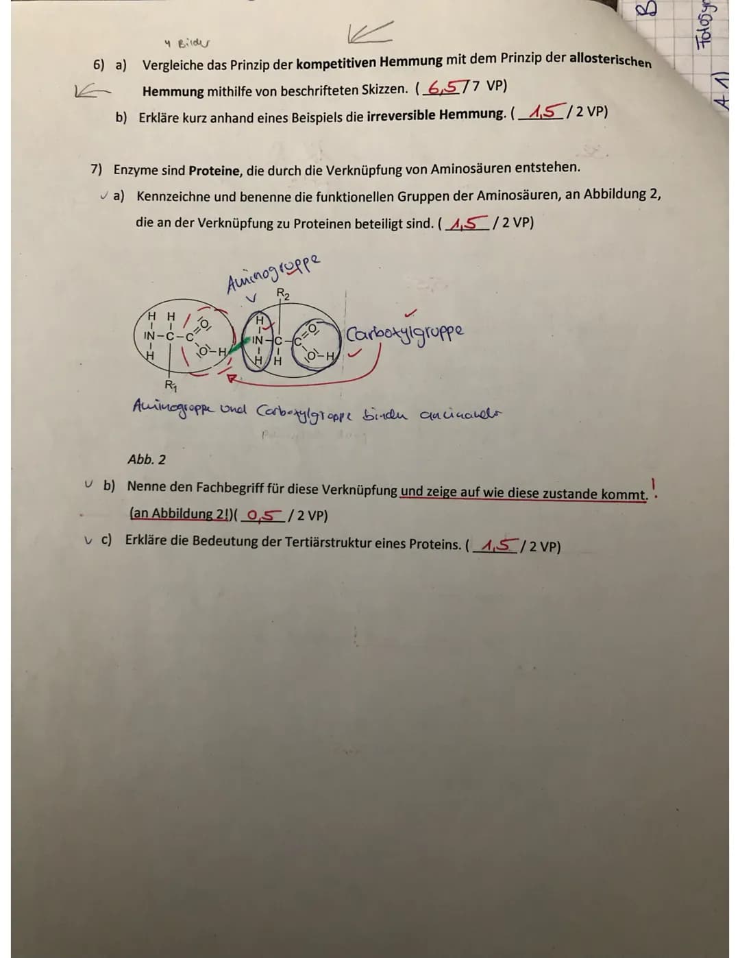 16) a)
A
Substrate
kompetitive Hercumong:
Substat
Hemmstoff
च
aktives
zentrum
allostorische Hemmung:
Enzym
aktives
zuluy
→
^ allosterisches 