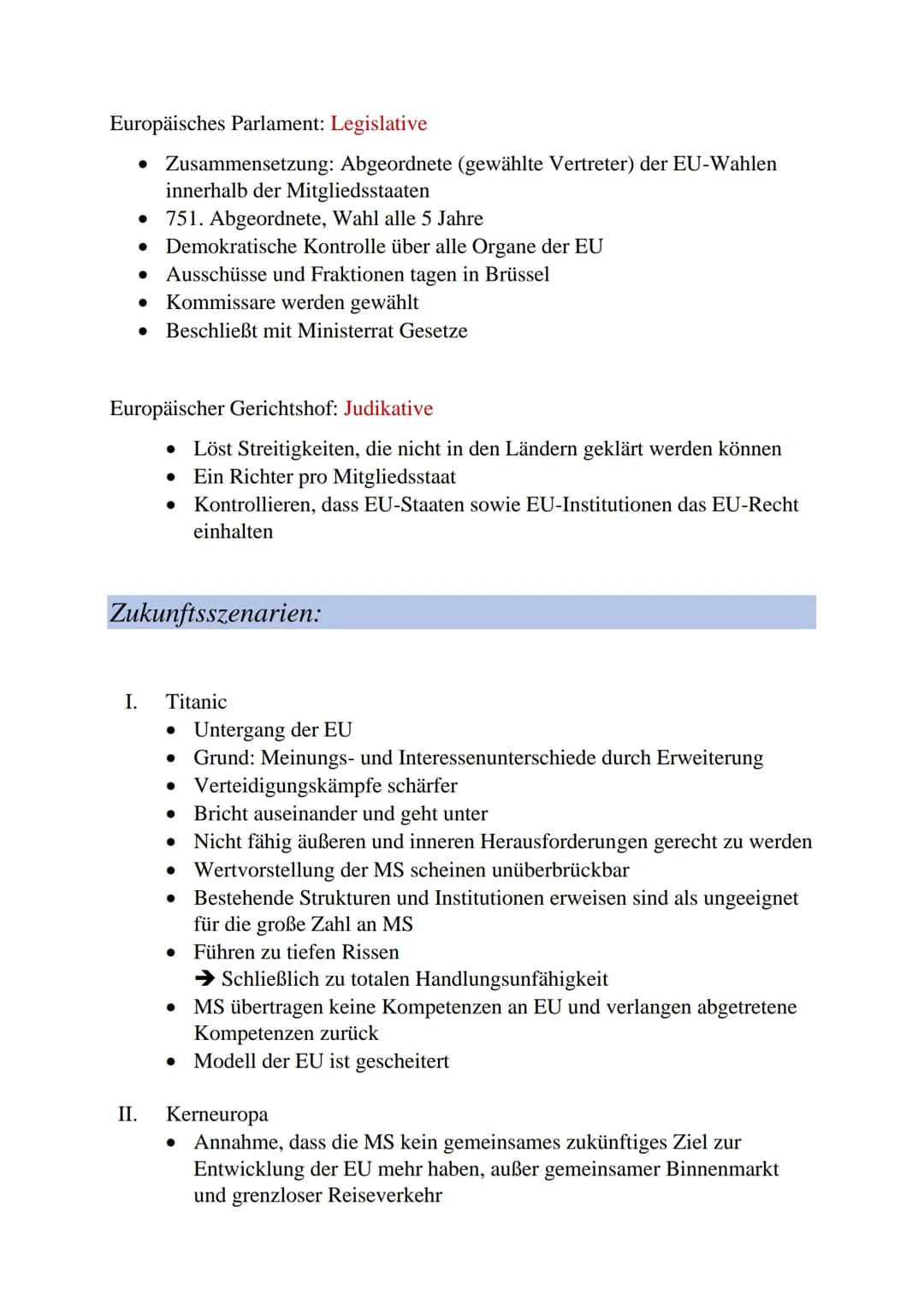 Wipo -Lernzettel Abitur
Europäische Union
Institutionen:
Europäischer Rat: Exekutive (Legislative)
• Zusammensetzung: Staatsoberhäupter der 