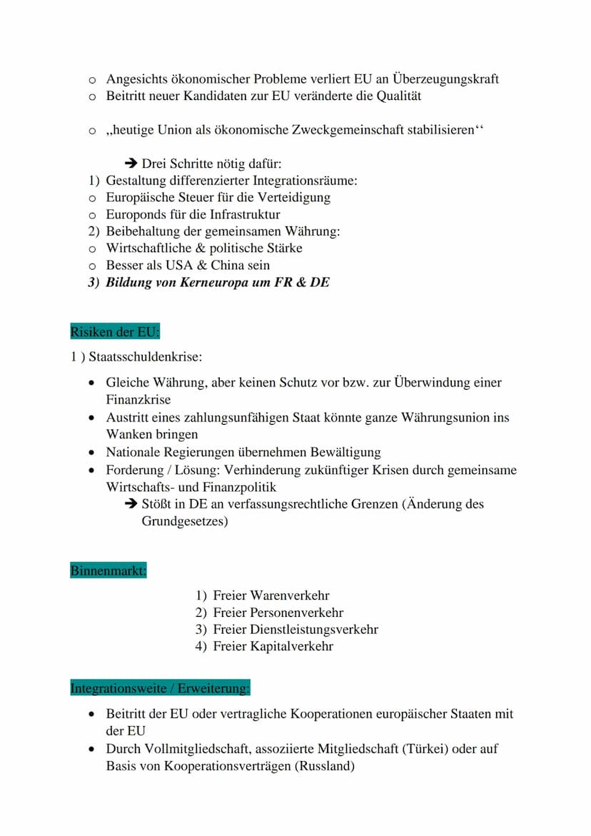 Wipo -Lernzettel Abitur
Europäische Union
Institutionen:
Europäischer Rat: Exekutive (Legislative)
• Zusammensetzung: Staatsoberhäupter der 