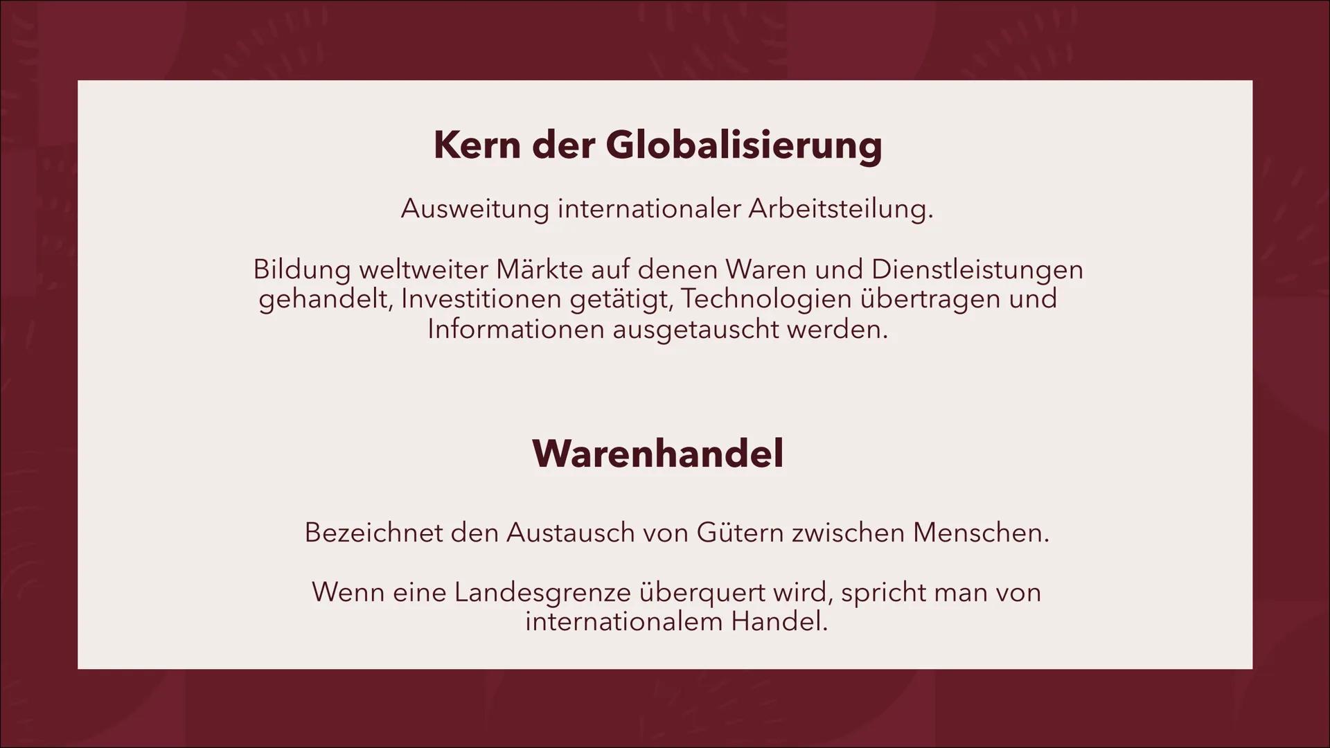 GLOBALISIERUNG
HAUTNAH
EMELY&JESSICA DEFINITION
GLOBALISIERUNG
• bedeutet .die ganze Welt betreffend
●
• leitet sich aus dem lateinischen Be