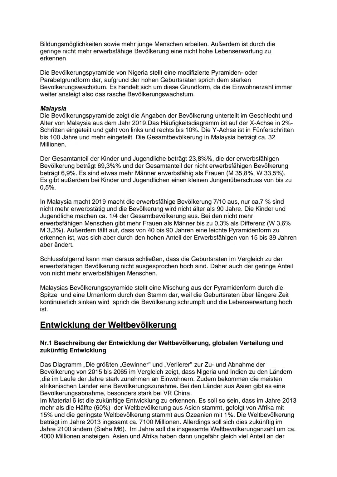 Thema: Bevölkerungsentwicklungen beschreiben
können
Eine Bevölkerungspyramide auswerten
Nr.1a) Auswertung Bevölkerungspyramide von China
1.S