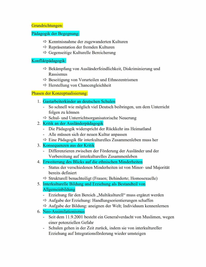 Nieke
Interkulturelle Erziehung & Bildung
10 Ziele: für ein gutes Zusammenleben zwei Kulturen
1. Ethnozentrismus = Nationalismus
➡ Zusammeng