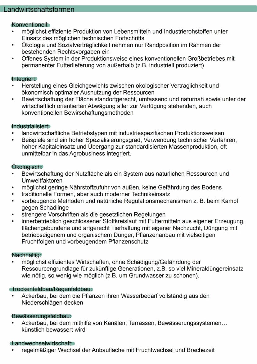 Landwirtschaft
Übersicht:
●
Landwirtschaftsformen in den Tropen
Landwirtschaftsformen
Maßnahmen zur Produktionssteigerung
Strukturwandel in 