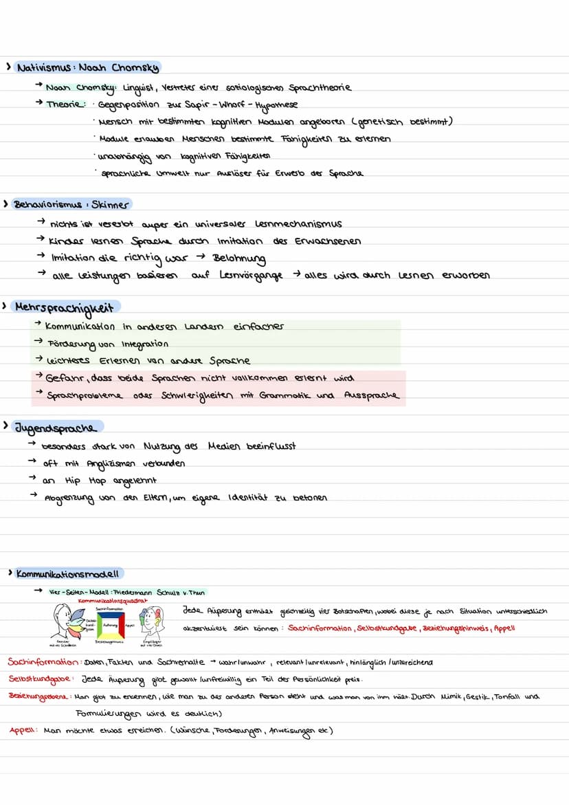 SPRACHE
> Was ist Sprache?
> Zusammenhang von Sprache, Denken und Wirklichkeit
These Levinsons: Sprache prägt räumliches Denken, Sprache + O