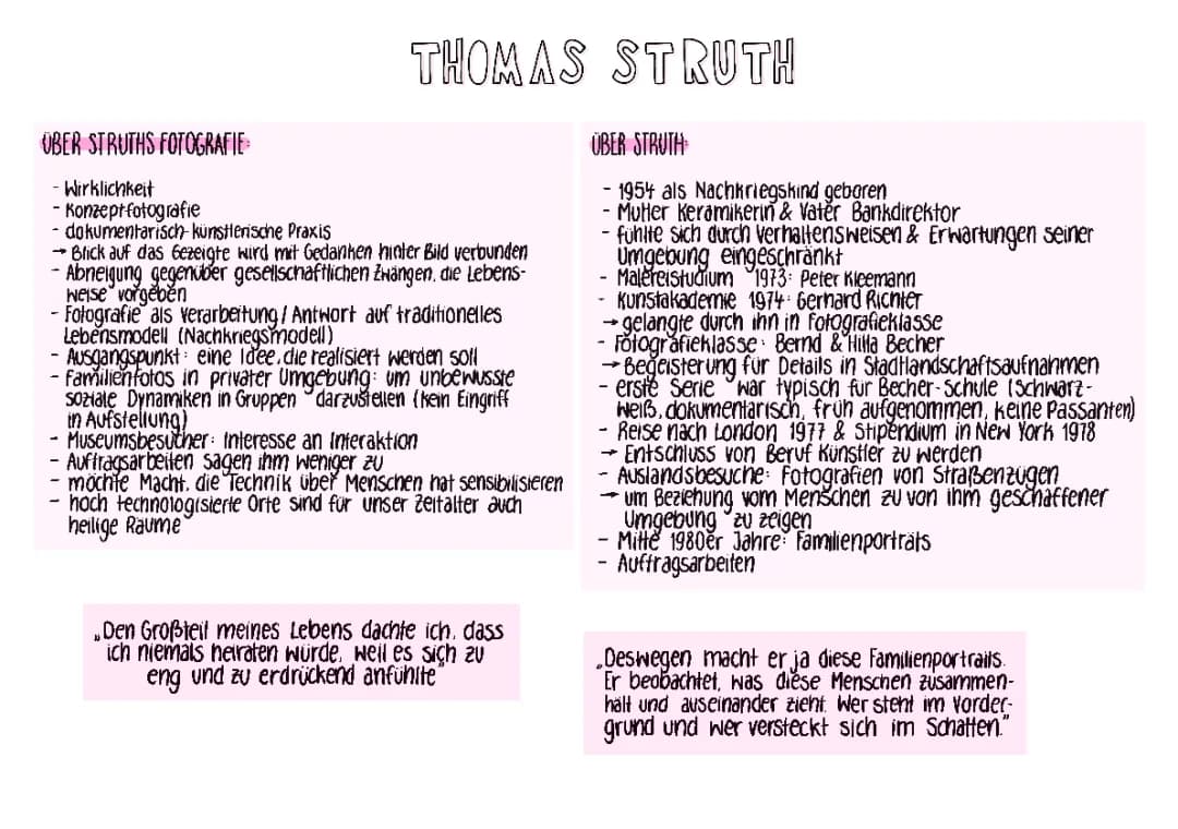 Thomas Struth: Seine wichtigsten Aspekte und Lehrer
