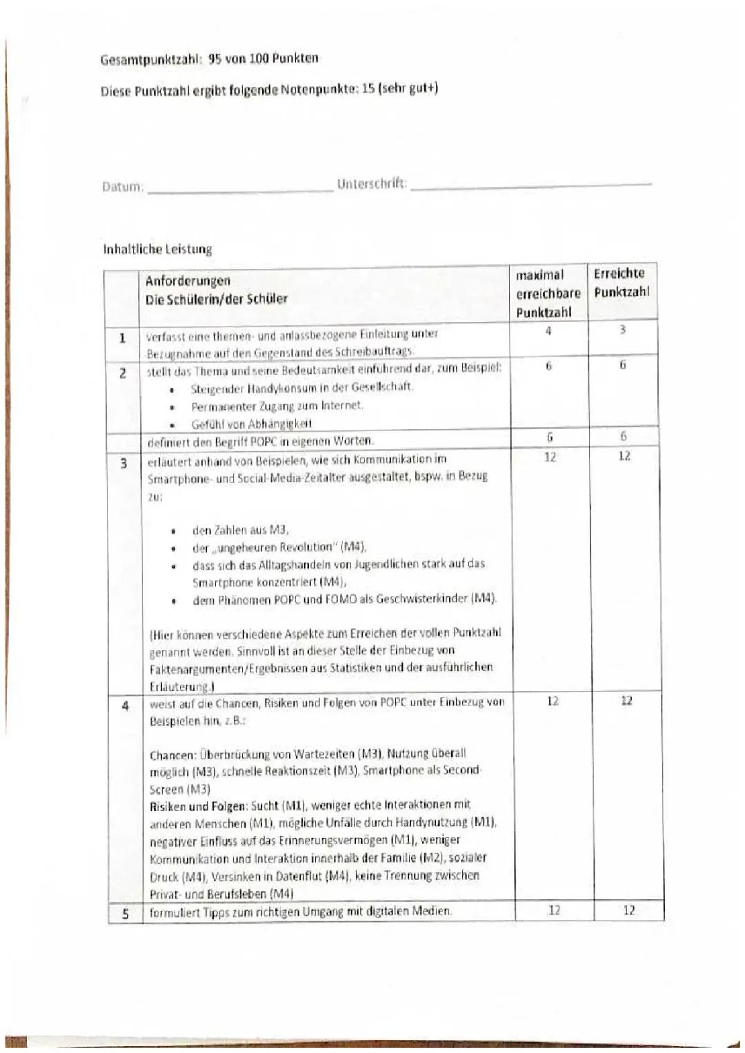 Klausur Materialgestützes Schreiben 