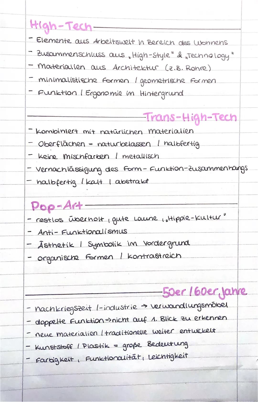High-Tech-
Elemente aus Arbeitswelt in Bereich des Wohnens
Zusammenschluss aus, High-Style" & "Technology"
Materialien aus Architektur (z.8.