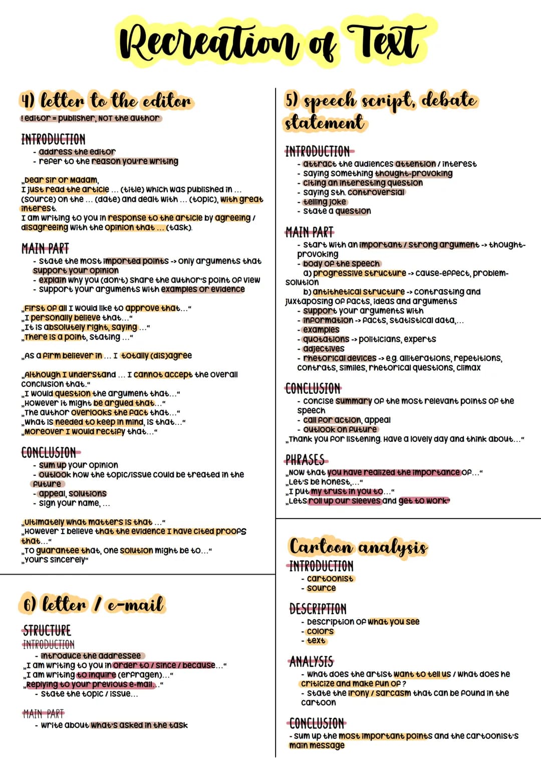 1) comment
STRUCTURE
INTRODUCTION
- introduce the topic / make a general statement
- ! attract the readers attention ->address the reader,
S