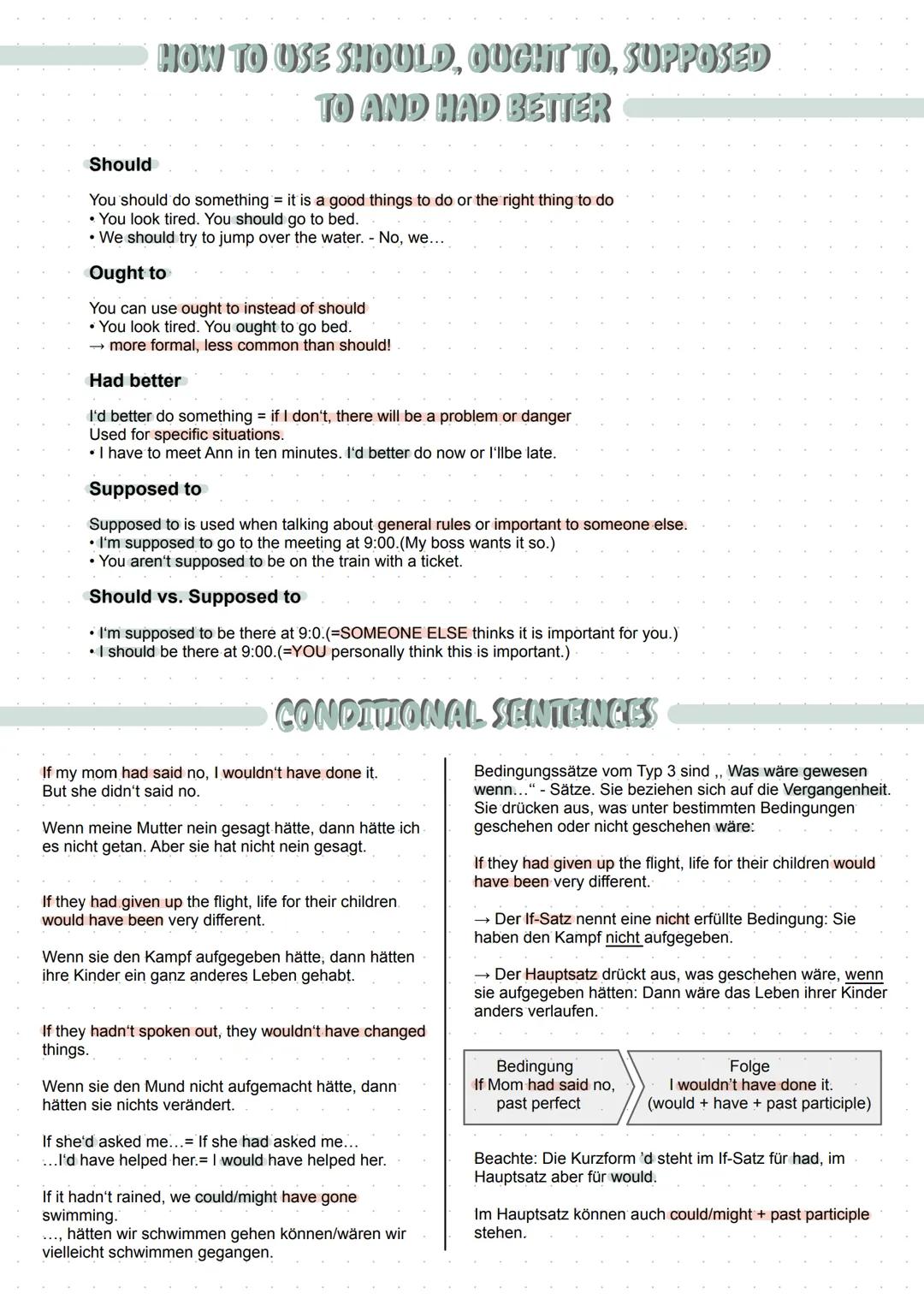 # HOW TO USE SHOULD, OUGHT TO, SUPPOSED
TO AND HAD BETTER

Should
You should do something = it is a good things to do or the right thing to 