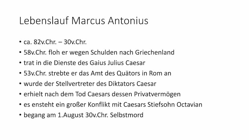 Philippika - Die Macht des Wortes in der
Politik
Gliederung
1. Definition ,,Philippika"
2. Lebenslauf Antonius
3. Lebenslauf Cicero
4. Gesch