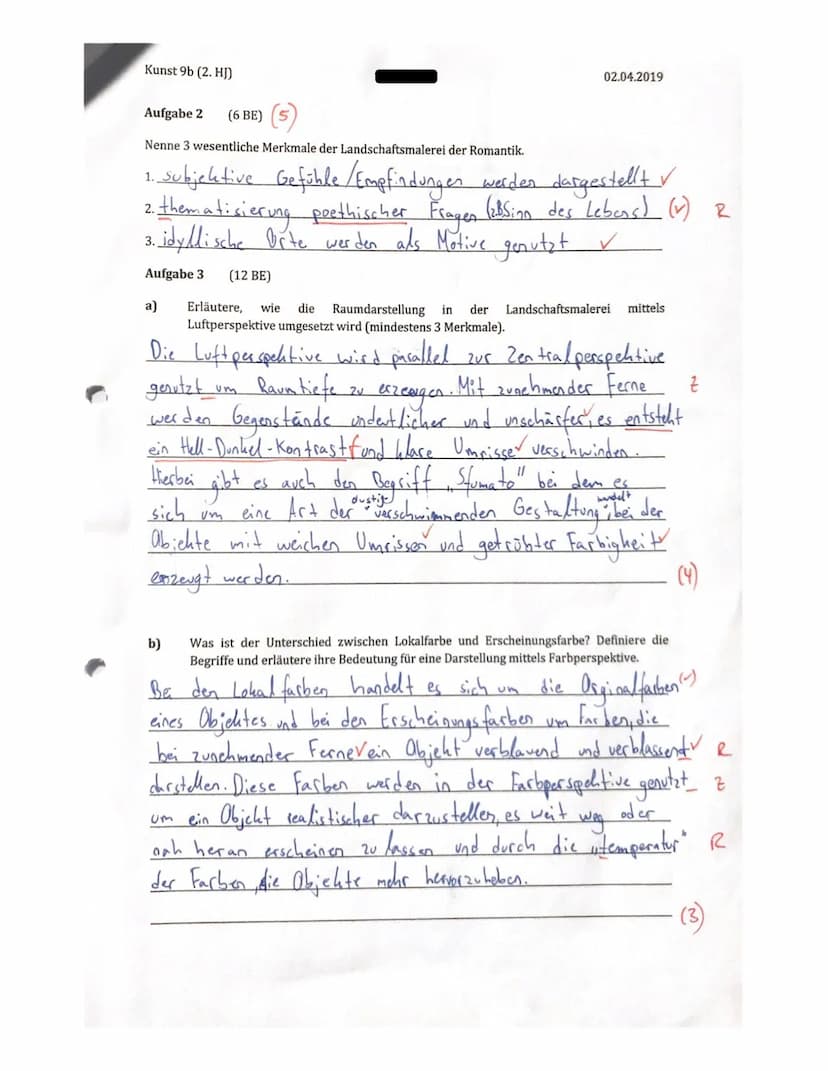 r
Kunst 9b (2. HJ)
Lernkontrolle
Thema: Perspektive
Aufgabe 1 (4 BE) (3)
a)
b)
c)
: Sophie
Name:
02.04.2019
Bestimme zeichnerisch den/die Fl