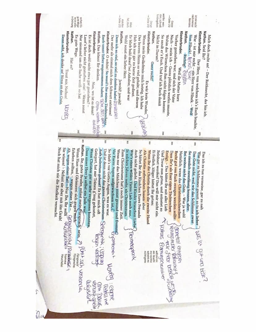 1. Analysieren Sie den Dialog zwischen Nathan und dem Klosterbruder im Auftritt
klosterk
IV,7 (V. 2912-V. 3125) unter besonderer Berücksicht