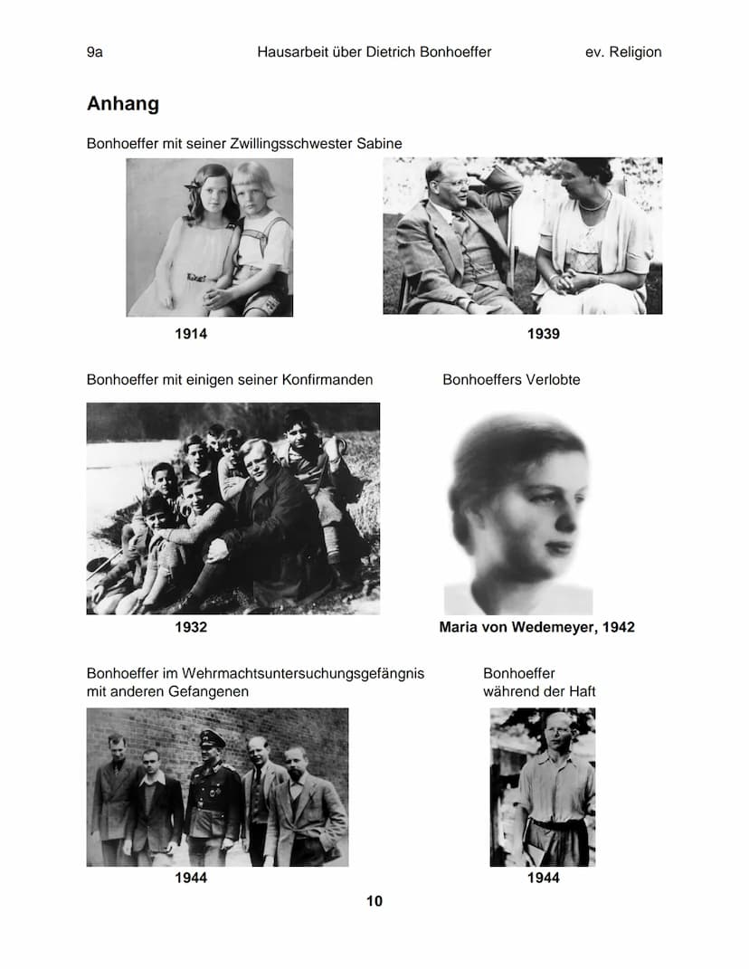 Hausarbeit im Fach ev. Religion über
Dietrich Bonhoeffer
eingereicht am 13. April 2018 9a
Inhaltsverzeichnis:
Einleitung.
Die Situation.....