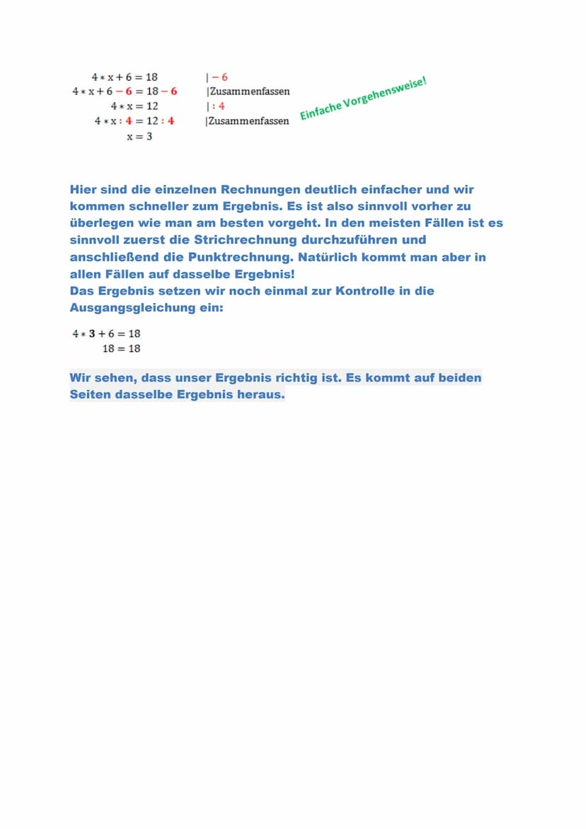 Beispiel 1: Gleichungen umformen
Wir kennen das Umformen von Gleichungen schon aus der
Grundschule. Den meisten ist nur nicht bewusst, dass 