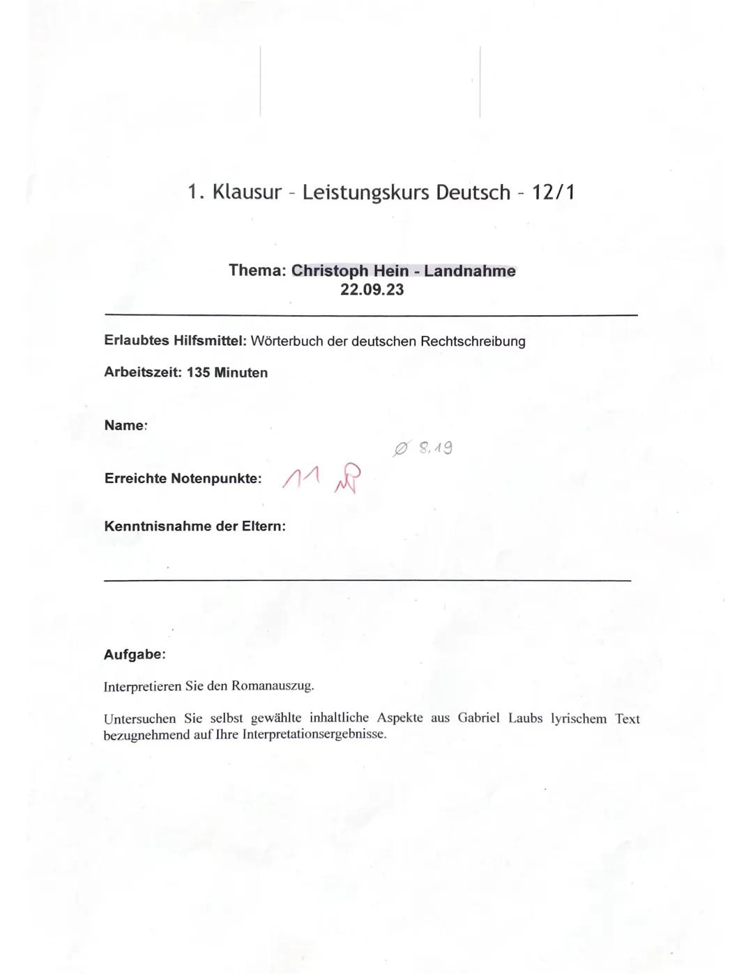 Klausur Landnahme (Epikinterpretation)