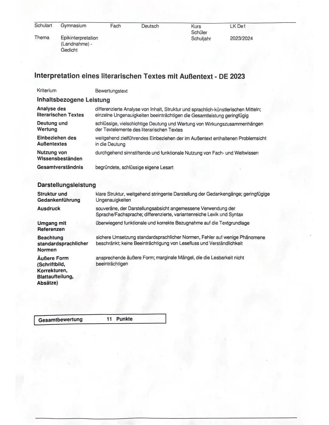 1. Klausur - Leistungskurs Deutsch - 12/1
Name:
Thema: Christoph Hein - Landnahme
22.09.23
Erlaubtes Hilfsmittel: Wörterbuch der deutschen R