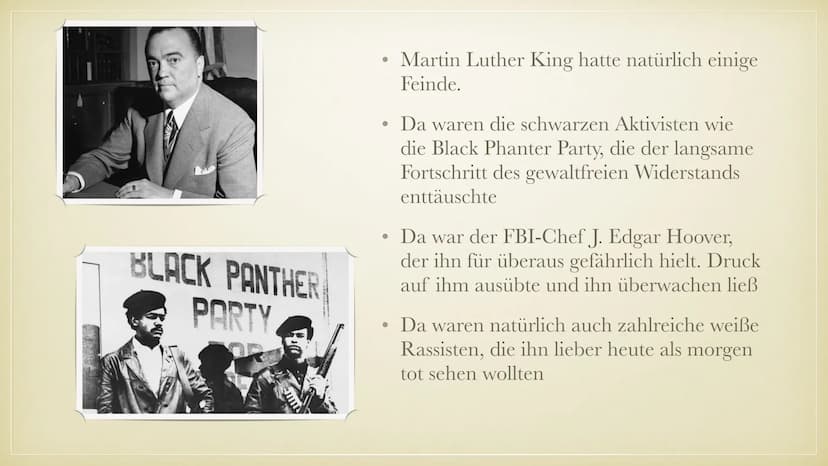 MARTIN LUTHER KING
WAR ER EIN MODERNER PROPHET? ÜBERBLICK
WER WAR MARTIN LUTER KING?
FÜR WAS SETZTE ER SICH EIN?
SEINE REDE „I HAVE A DREAM"
