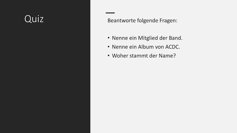 ACDC
ACDC ●
1 Allgemeines
Auf den Bandnamen kamen die Brüder Angus und Malcolm, nachdem die
Schwester der australischen Brüder, Margaret, di