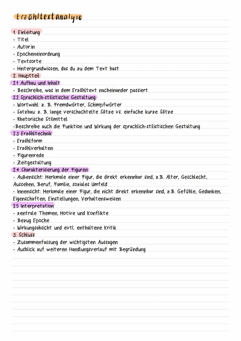 Epik Erzähltext analyse
1. Einleitung
Titel
Autor:in
- Epocheneinordnung
Textsorte
Hintergrundwissen, das du zu dem Text hast
2. Hauptteil
2