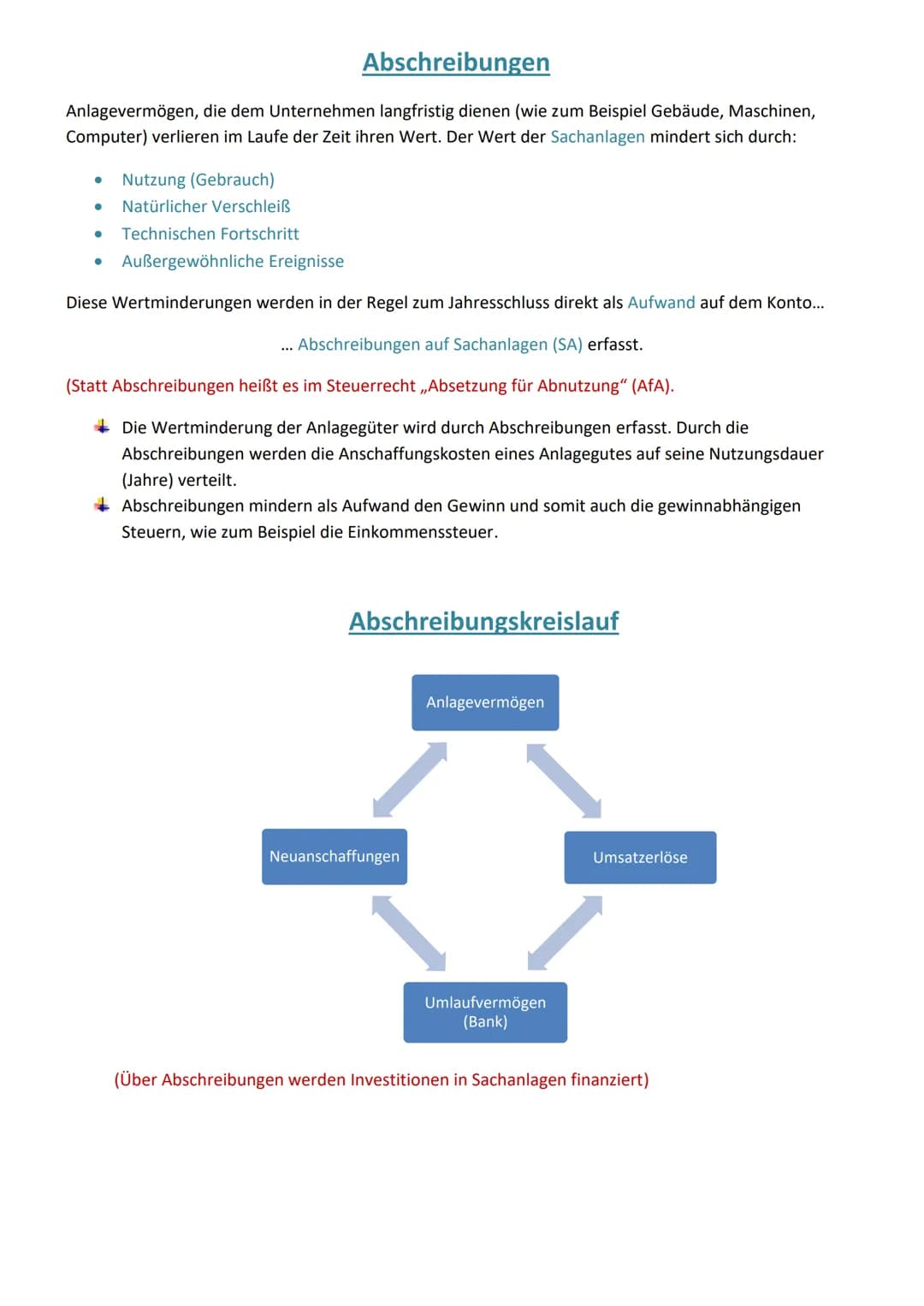 Abschreibungen
Anlagevermögen, die dem Unternehmen langfristig dienen (wie zum Beispiel Gebäude, Maschinen,
Computer) verlieren im Laufe der